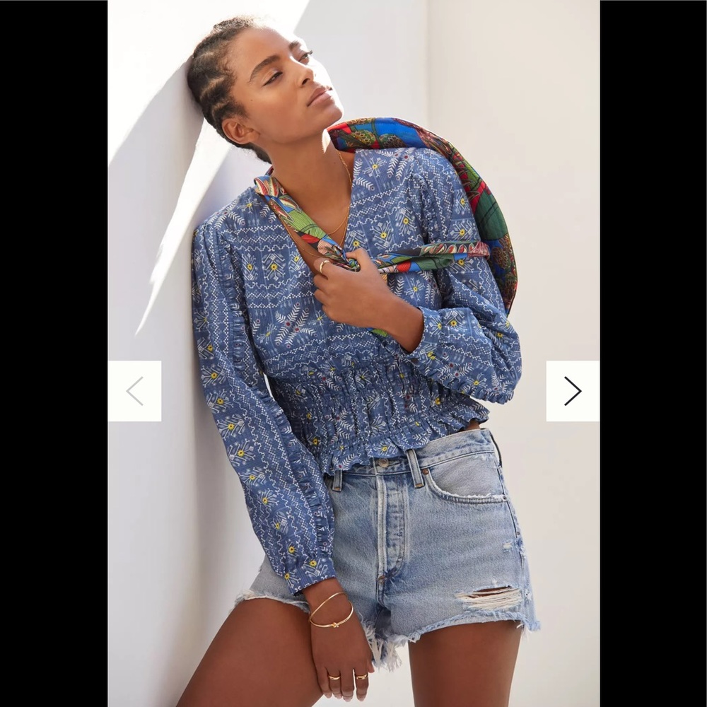 Forever That Girl  Smocked Waist Blouse
